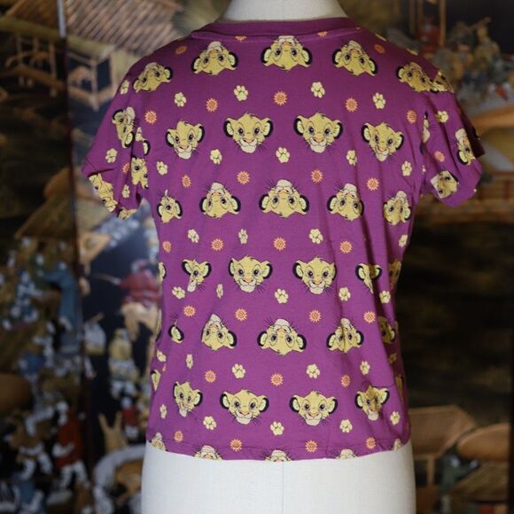 Medium Disney Lion King Baby Simba Purple All Over Print Blouse - Picture 2 of 2